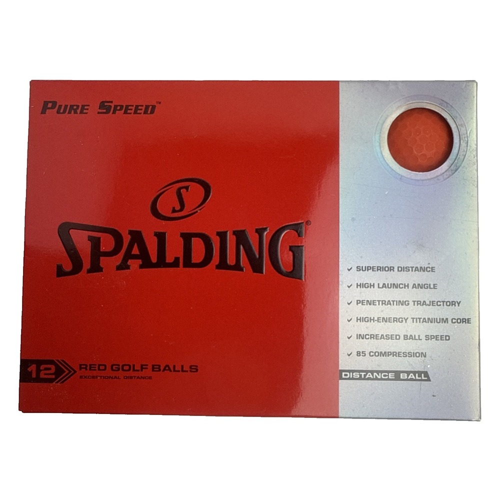 Spalding Pure Speed 12 Pack Red Golf Balls‎ Distance Titanium Core Ionomer Cover